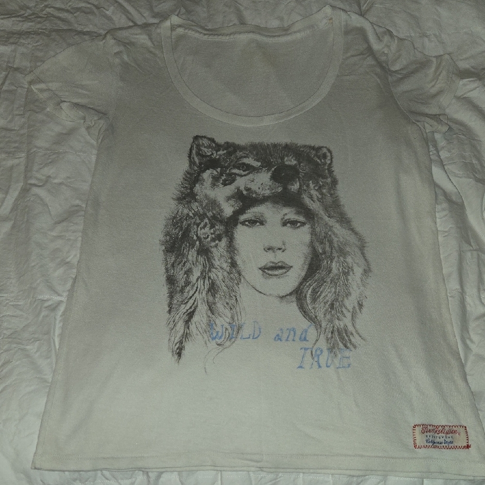 True Religion Cream Graphic Tee